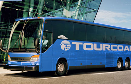 Parked Blue TourCoach Bus
