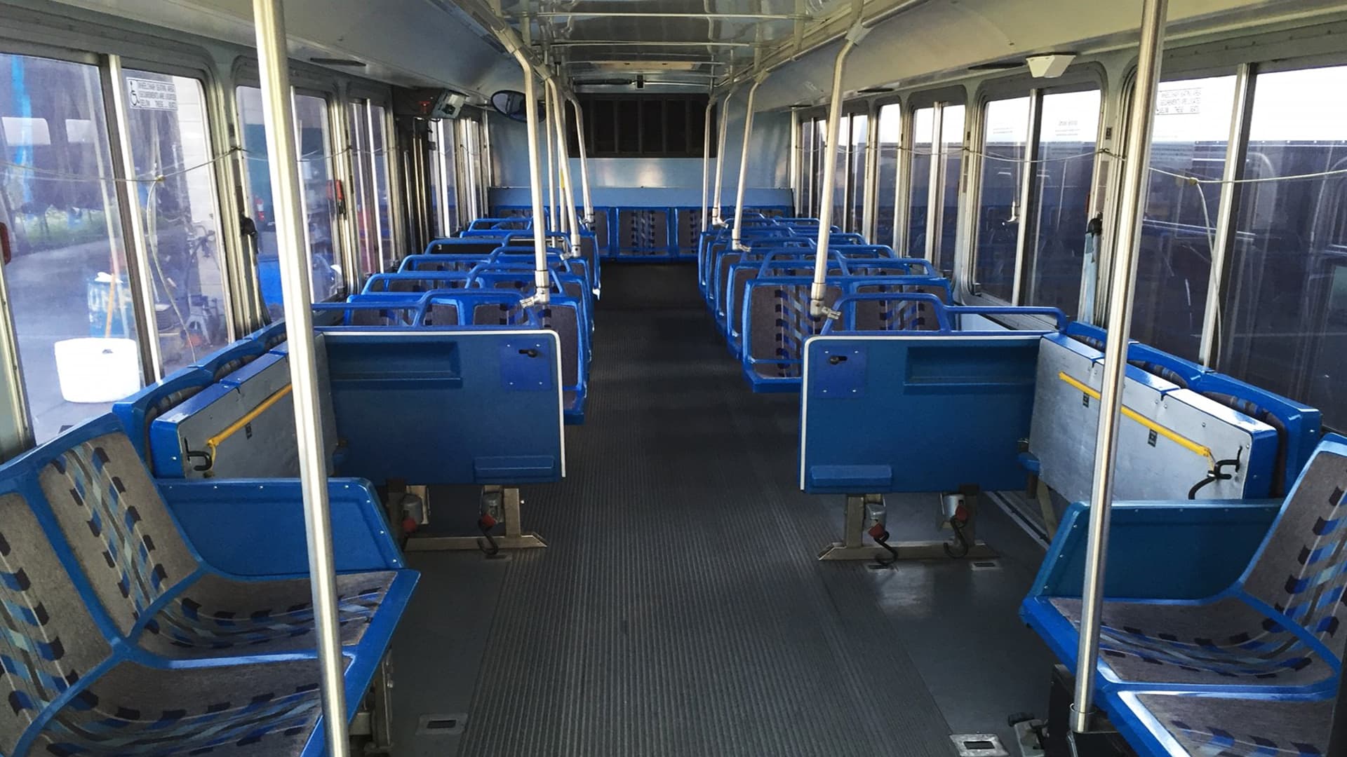 View of seating inside a TourCoach bus